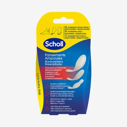 SCHOLL SCHOLL hydrokoloidné náplasti na pľuzgiere na chodidlo 5 ks bez