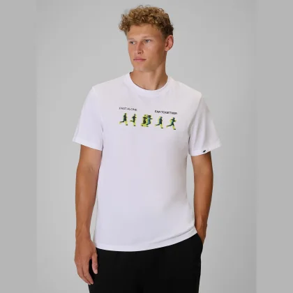 T-shirt regular s potlačou pánske - biele