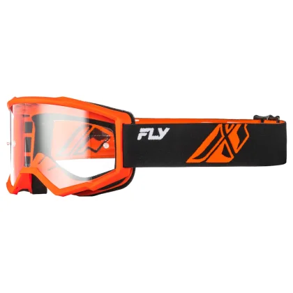Fly Racing Focus Youth čierna/oranžová, číre plexi