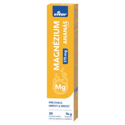 VITAR Magnézium 375 mg s príchuťou ananásu 20 šumivých tabliet