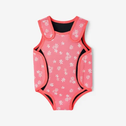 DECATHLON Detská neoprénová kombinéza Bodywarm Mini 2 mm na suchý zips ružová 24 m-3r (82-95 cm)