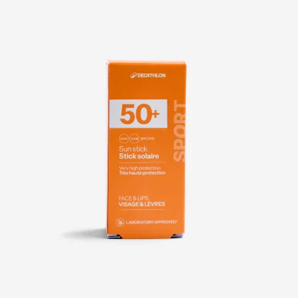 DECATHLON TYČINKA NA OPAĽOVANIE 2 V 1 NA TVÁR A PERY SPF 50+ bez