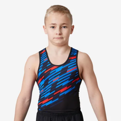DOMYOS CHLAPČENSKÝ DRES NA GYMNASTIKU ČIERNY 6 rokov