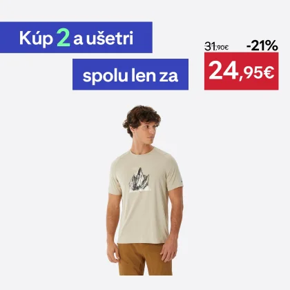 QUECHUA Pánske turistické tričko MH500 krátky rukáv béžové XL