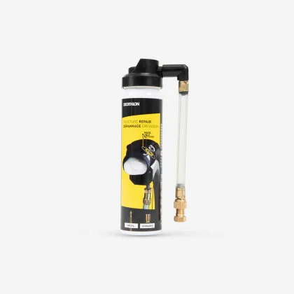 DECATHLON Sprej na opravu defektov na bicykloch s ventilom Presta a Schrader bez