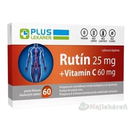 Plus Lékáreň Rutín 25 mg + Vitamín C 60 mg tablety 60 ks