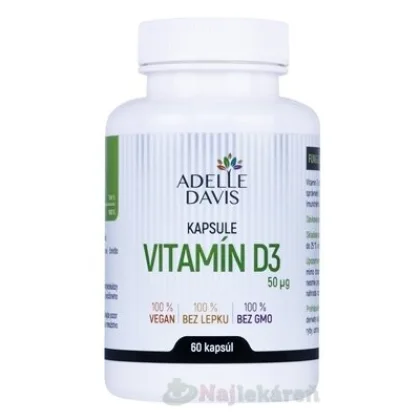 ADELLE DAVIS Vitamín D3 50 mcg 60 kapsúl
