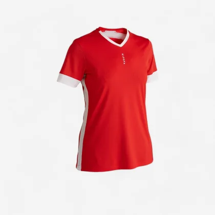 KIPSTA Dámsky futbalový dres F500 červeno-biely L