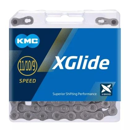 Kmc X-glide Cues šedý 118ČL. BOX řetěz