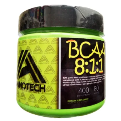 BCAA 8:1:1 400 kapsúl - AminoTech MINIMÁLNA TRVANLIVOSŤ: MIN. TRV. 21.11.2026