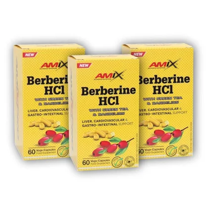 Amix 3x Berberine HCl + GreenTea Dandelion 60 kapslí