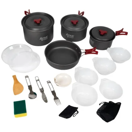 Acra C22 camping set nádobí alluminium pro 3-4 osoby