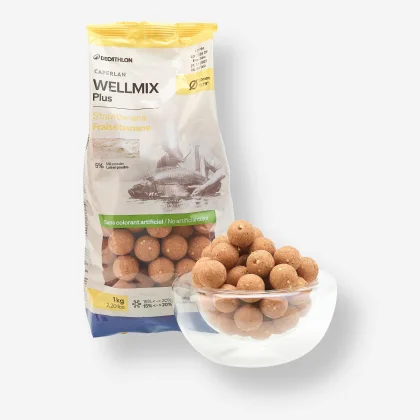 CAPERLAN Boilies na lov kapra Wellmix Plus 20 mm/1 kg Strawbanana bez