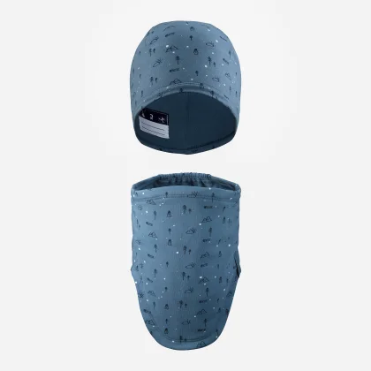 WEDZE Detská čiapka a nákrčník modré XS (50-53 cm)