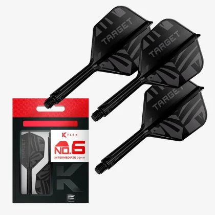 Target K-Flex Flight čierne integrované No6 letky a stredné násadky na šípky