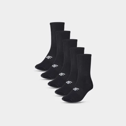 Dlhé ponožky (5-pack) chlapčenské - čierne