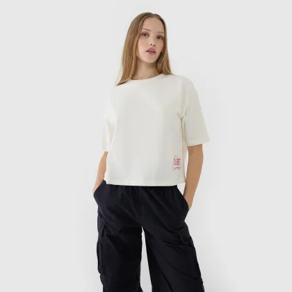 Dámské tričko oversize s potiskem - bílé