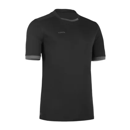 KIPSTA Pánsky dres na ragby R100 čierno-sivý L