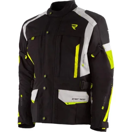 Street Racer Bunda na motorku Hilax černo-šedo-fluo žlutá