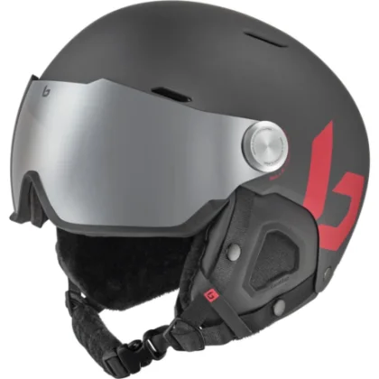Lyžařská helma se štítem BOLLE Might Visor-Titanium Red Matte - Brown Gun Cat 2