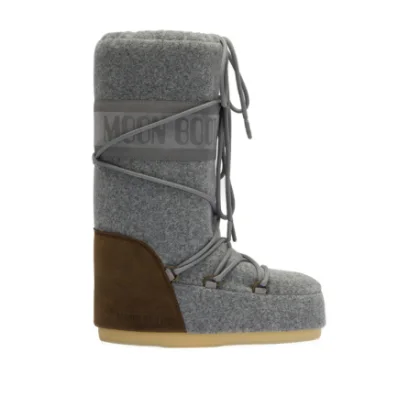 Vysoké zimné topánky MOON BOOT MB ICON NUBUCK FELT, HM05 GREY COCOA