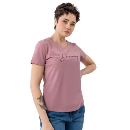 Dámske tričko s krátkym rukávom VOLCANO T-DECORE-PINK
