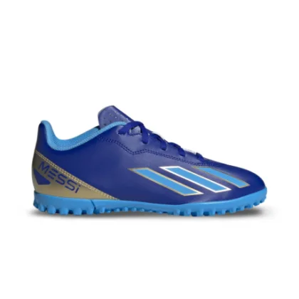 Chlapčenské futbalové kopačky turfy ADIDAS X Crazyfast Messi Jr TF lucid blue blue burst cloud white