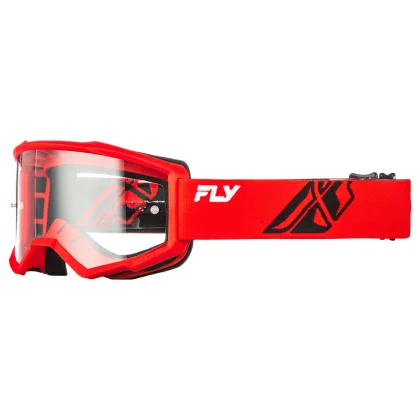 Fly Racing Focus Youth červená/čierna, číre plexi