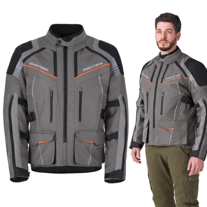 Touringová moto bunda W-TEC Smackton Farba čierno-šedo-oranžová,
