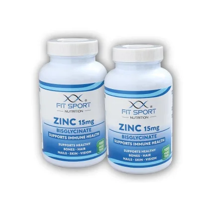 FitSport Nutrition 2x Zinc 15mg Bisglycinate 100 vege tabs