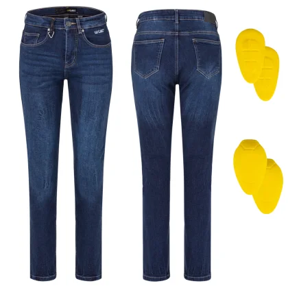 Dámske moto jeansy W-TEC Nairobi Farba tmavo modrá,