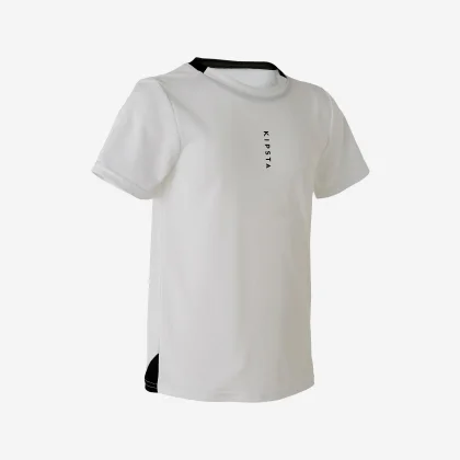 KIPSTA Detský futbalový dres Essentiel biely 7-8 r (123-130 cm)
