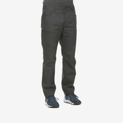QUECHUA Pánske turistické nohavice NH500 Regular čiernosivé XL-2XL (L32)