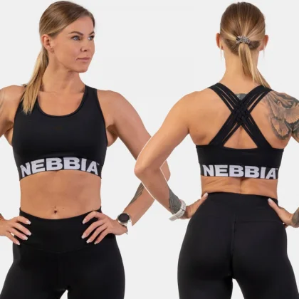 Športová podprsenka Cross Back 410 Brown - NEBBIA