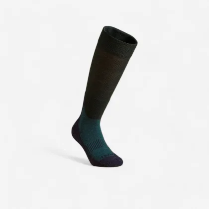 FOUGANZA Teplé jazdecké podkolienky 500 Warm modrozelené 43-46