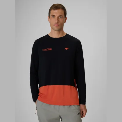 Pánsky trekingový longsleeve regular - čierny