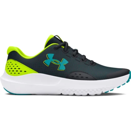 Chlapčenská športová obuv (tréningová) UNDER ARMOUR UA BGS Surge 4 black high vis yellow circuit teal