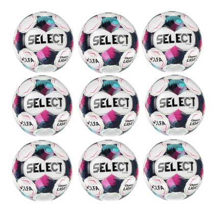 Výhodný set - 9x Futbalová lopta SELECT FB Game CZ Chance Liga 2026/27 5 bielo-ružová