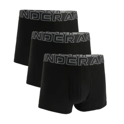 Under Armour Pánske boxerky Perf Cotton 3in 3Pack Black XLXL