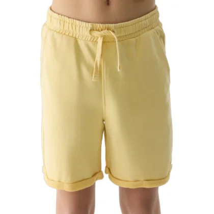 Chlapčenské teplákové kraťasy 4F JUNIOR SHORTS CAS-4FJWSS24TSHOM279-73S-LIGHT LEMON