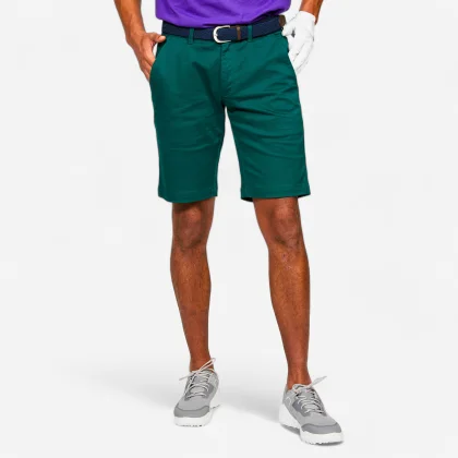 INESIS Pánske golfové chino šortky MW500 zelené 2XL