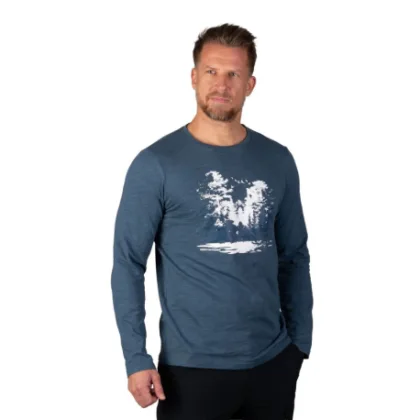Pánske turistické tričko s dlhým rukávom NORTHFINDER DIOGEN-526inkblue