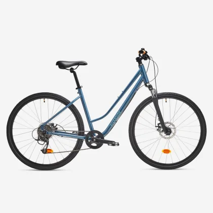 RIVERSIDE Trekingový bicykel 500 nízky rám modrý S
