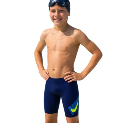 Chlapčenské plavecké boxerky NIKE SWIM Logo Graphic Midnight Navy