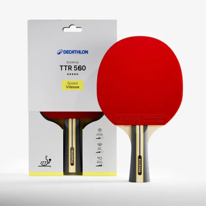 KUIKMA Stolnotenisová raketa TTR 560 Speed Carbon 5* ITTF pre kluby Shakehand
