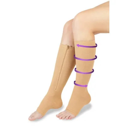 Wellife Kompresní punčochy FIT se zipem L-XL tělové