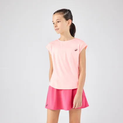 KUIKMA Dievčenské tričko Soft na tenis ružové 14-15 r (160-166 cm)