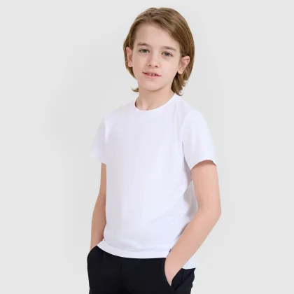 Chlapecké tréninkové tričko s krátkým rukávem 4F JUNIOR TSHIRT FNK M1438-10S-WHITE
