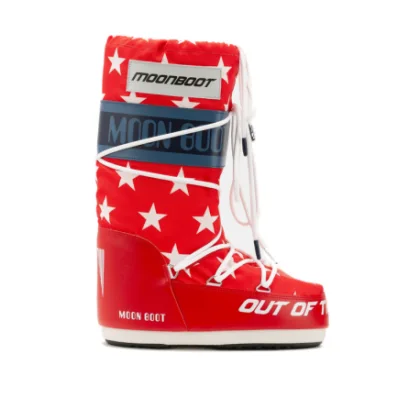 Dámske vysoké zimné topánky MOON BOOT ICON RETROBIKER, 003 white stars
