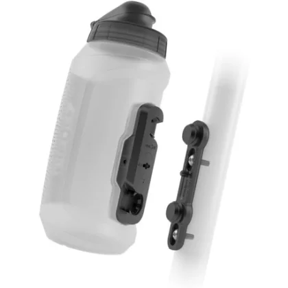 Fľaša na bicykel FIDLOCK set láhve s držákem BOTTLE TWIST průhledná bílá 750 ml